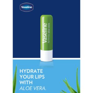 Vaseline Lip Therapy Care Aloe Fresh, Fast-Acting Nourishment, Ideal for Chapped, Dry, Cracked, or Damaged Lips, Lip Balm, 4-Pack, 0.16 Oz Each