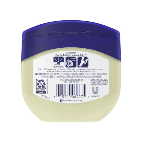 Vaseline Petroleum Jelly, Cocoa Butter 7.5 oz (Pack of 4)