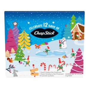 chapstick 12 days of holiday advent calendar lip balm gift set - 0.15 oz