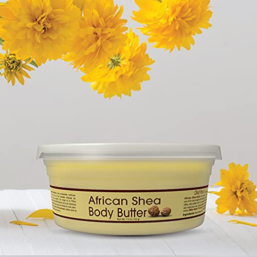 OKAY Pure Naturals Shea Butter Jar Yellow, 7.5 Ounce (8 Ounce Jar Size), 0.22 kg