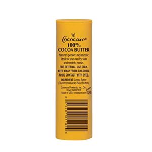 Cococare 100% Cocoa Butter Stick - All-Natural Cocoa Butter Emollient for Ultimate Skin Hydration & Protection - The Yellow Stick - (2 Pack)