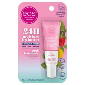 eos Sunset Sips Lip Butter Tube- Pink Lemonade, 24-Hour Moisture, Overnight Lip Mask, Lip Care Products, 0.35 fl oz