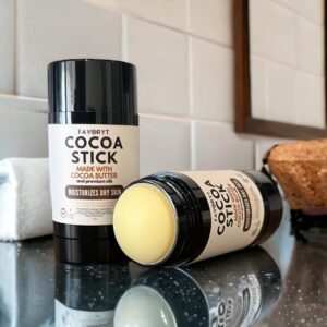 favoryt cocoa butter stick – all-natural moisturizing lotion stick with cocoa butter, almond oil, jojoba oil, avocado oil – warm and natural body butter stick flavor for women, men, kids – 1oz