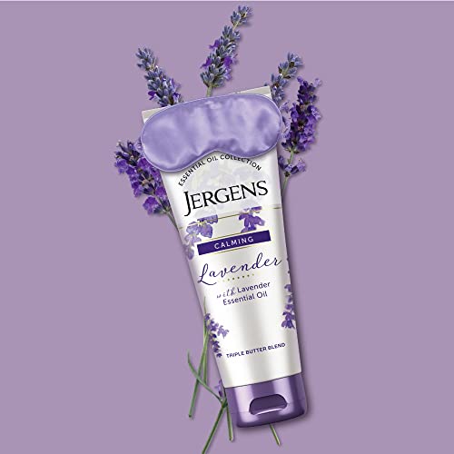 Jergens Lavender Body Butter Body and Hand Lotion, Moisturizer for Women, 7 Fl Oz (Pack of 1), with Essential Oils for Indulgent Moisturization White