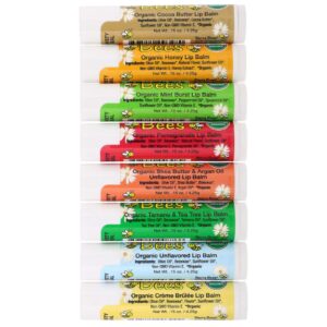 Organic Lip Balm by Sierra Bees - Moisturizing Balm for Chapped Lips - Featuring Sustainably Sourced Beeswax, Olive Oil, Sunflower Oil, & Vitamin E - Variety 8 Pack - Pack of 2