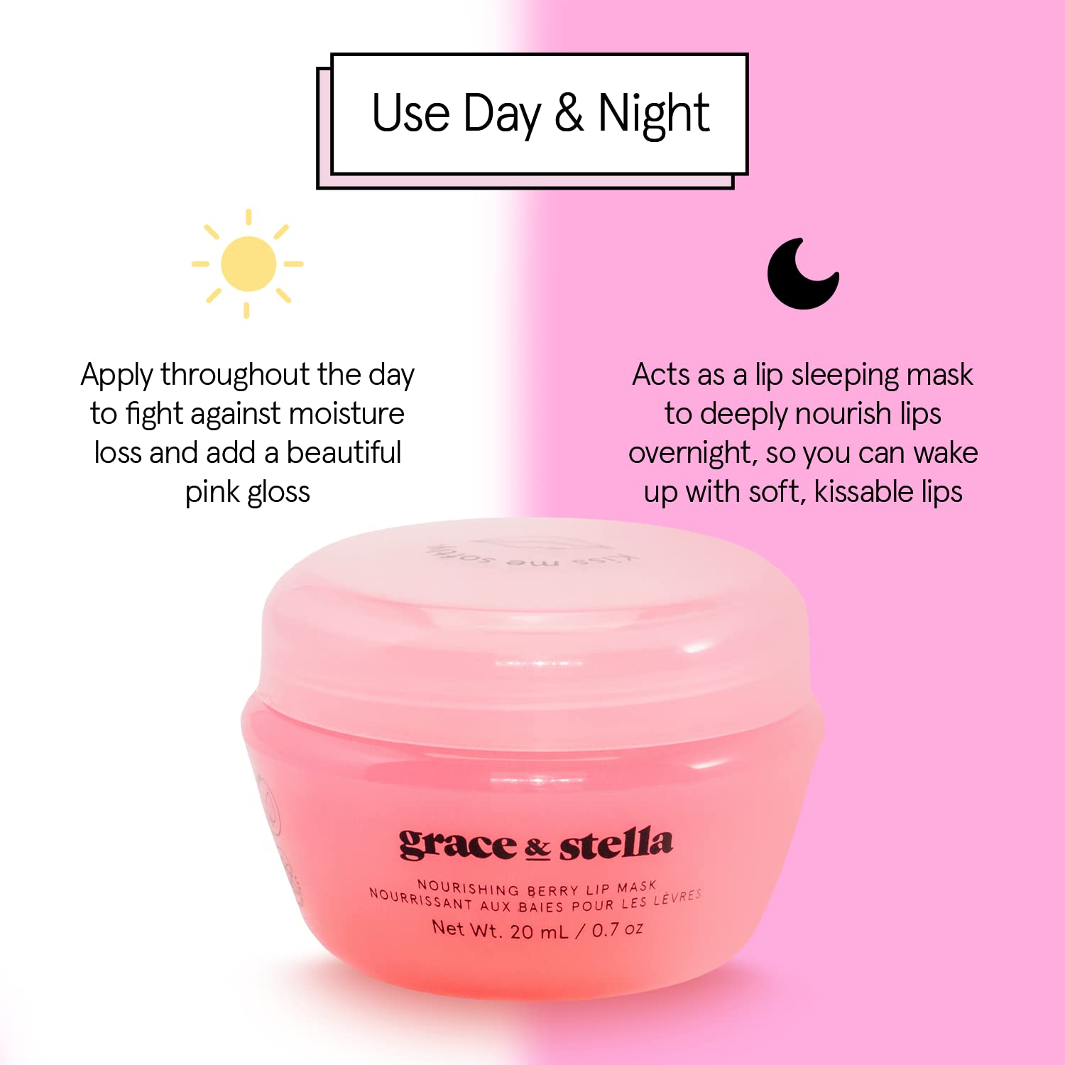 Grace & Stella Award Winning Lip Plumper Nourishing Berry Lip Mask - Lip Moisturizer For Very Dry Lips - Overnight Lip Mask & Lip Treatment & Lip Sleeping Mask - Vegan Lip Care Products