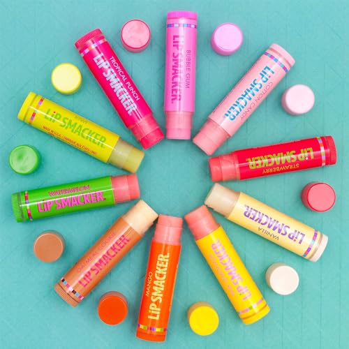 Lip Smacker Original & Best Party Pack - 10 Moisturizing Lip Balms, Classic Flavors, Hydrating & Protecting - Cruelty-Free- Oatmeal Cookie