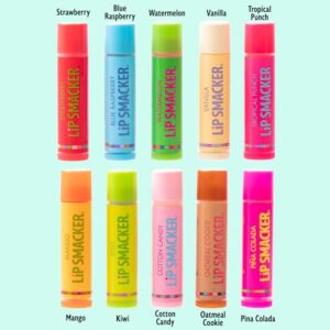 Lip Smacker Original & Best Party Pack - 10 Moisturizing Lip Balms, Classic Flavors, Hydrating & Protecting - Cruelty-Free- Oatmeal Cookie