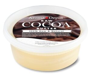 aroma depot 8 oz raw cocoa butter unrefined 100% natural pure great for skin, body, hair care. dyi body butter, lotions, creams reduces fine lines, wrinkles, used for eczema psoriasis