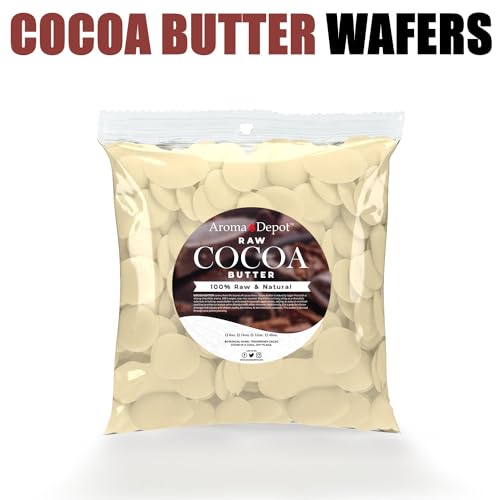 Aroma Depot 8 oz Raw Cocoa Butter Unrefined 100% Natural Pure Great for Skin, Body, Hair Care. DYI Body Butter, Lotions, Creams Reduces Fine Lines, Wrinkles, used for eczema psoriasis