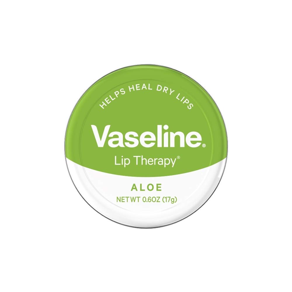 Vaseline Lip Therapy with Aloe Vera, Petroleum Jelly, Pocket Size, .7 oz (Pack of 2)