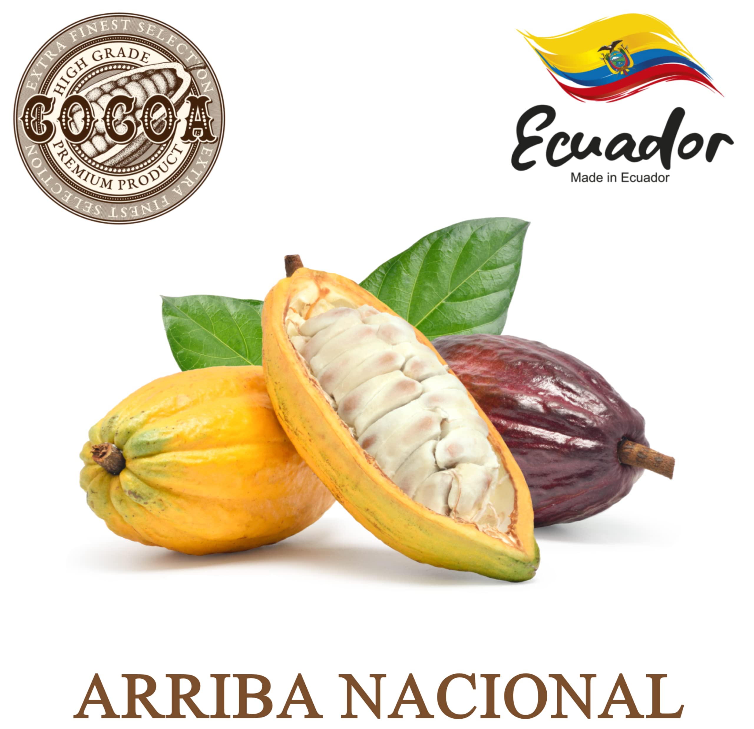 Raw Cocoa Butter 8 oz. 100% Pure Natural Unrefined FOOD GRADE Arriba Nacional Cacao Bean, Great For Chocolate Making, Soap, Lip Balm and Moisturizer For DIY Body Butters