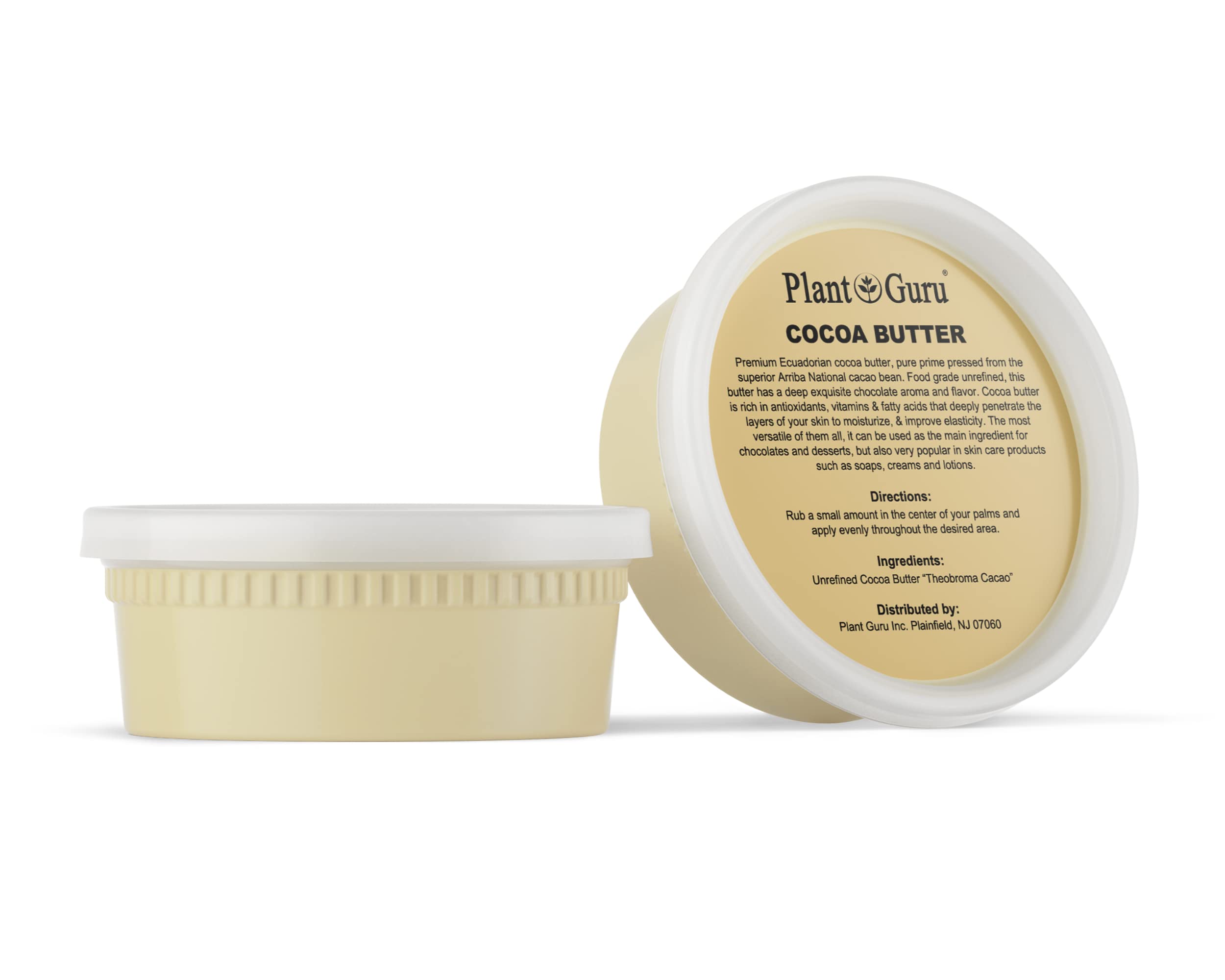 Raw Cocoa Butter 8 oz. 100% Pure Natural Unrefined FOOD GRADE Arriba Nacional Cacao Bean, Great For Chocolate Making, Soap, Lip Balm and Moisturizer For DIY Body Butters