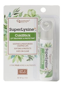 quantum health superlysine+ coldstick lip sunscreen|soothes and moisturizes lips|softens and protects from the sun|goes on clear|0.17 ounce