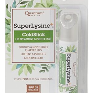 Quantum Health SuperLysine+ ColdStick Lip Sunscreen|Soothes and Moisturizes Lips|Softens and Protects from the Sun|Goes on Clear|0.17 Ounce