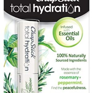 ChapStick Total Hydration Essential Oils Peace Lip Balm, Rosemary + Peppermint Lip Balm Tube, Lip Care - 0.12 Oz