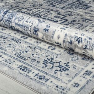 Rugs America Gallagher GL55F Inky Sundara Vintage Transitional Blue Distressed Non-Shedding Living Room Bedroom Dining Home Office Area Rug, 5'3"x7'