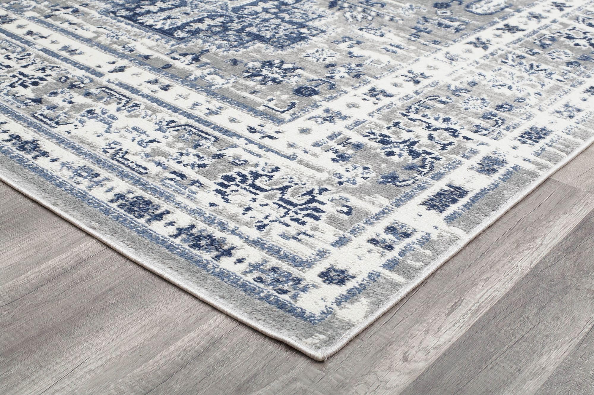 Rugs America Gallagher GL55F Inky Sundara Vintage Transitional Blue Distressed Non-Shedding Living Room Bedroom Dining Home Office Area Rug, 5'3"x7'