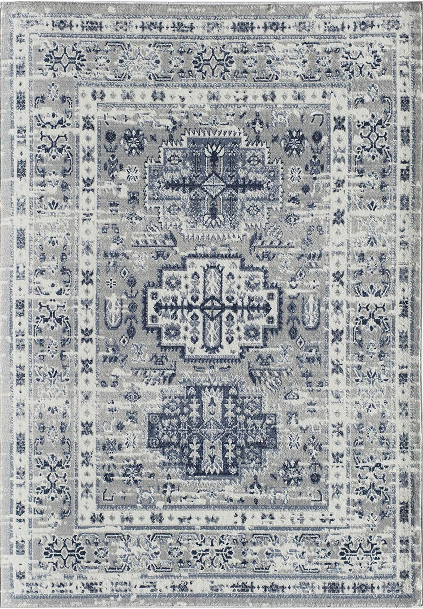 Rugs America Gallagher GL55F Inky Sundara Vintage Transitional Blue Distressed Non-Shedding Living Room Bedroom Dining Home Office Area Rug, 5'3"x7'