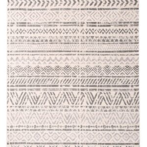 Rugshop Geometric Boho Perfect for high traffic areas of your Living Room,Bedroom,Home office,Kitchen Area Rug 5' x 7' Gray