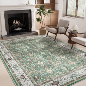 befbee 5x7 Area Rugs for living Room-Ultra-Thin Super Soft Washable Rugs with Anti-Slip Backing, Stain Resistant Foldable Home Decor Area rug (Grass Green,5'x7')