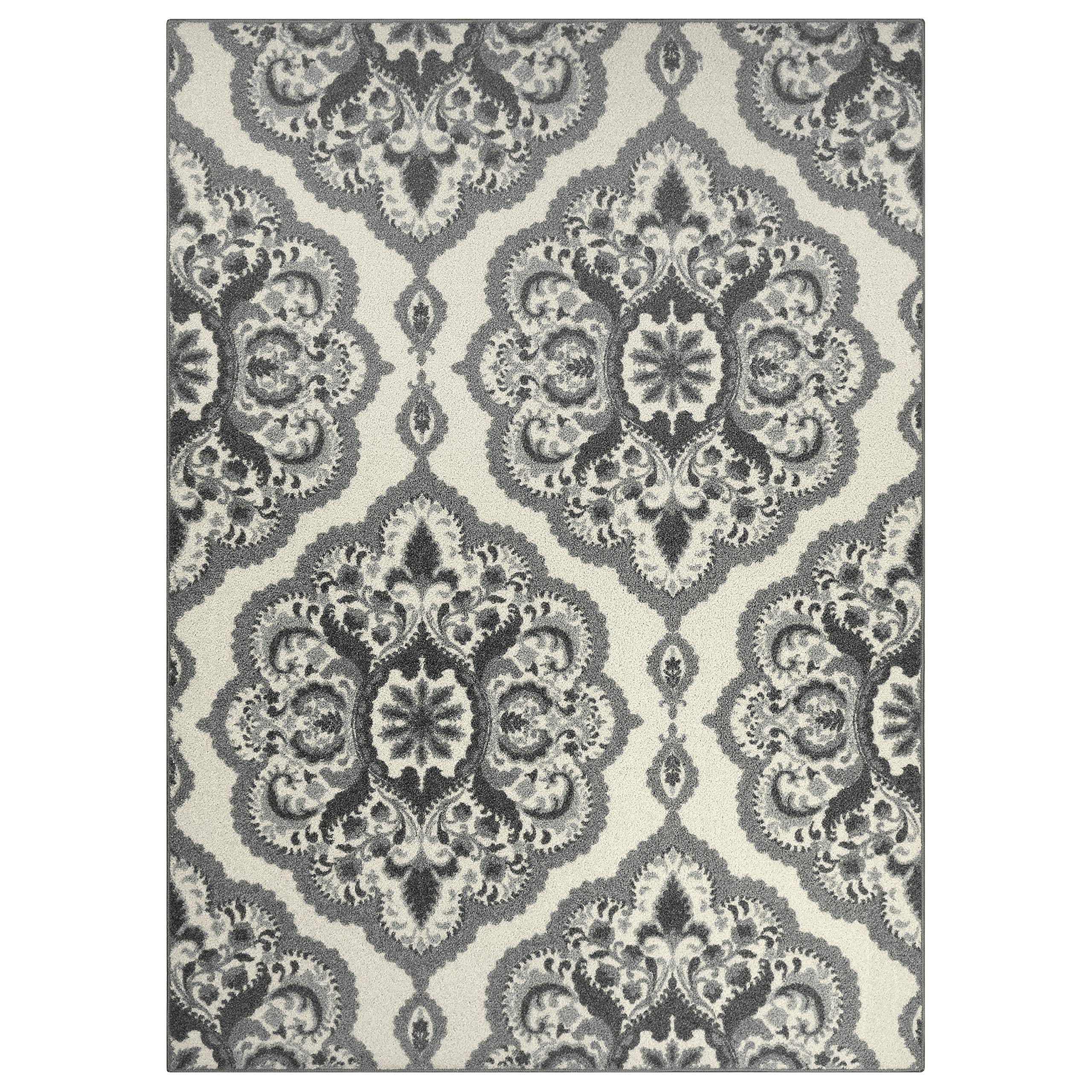 Maples Rugs Vivian Medallion Area Rugs for Living Room & Bedroom [Made in USA], 5 x 7, Grey