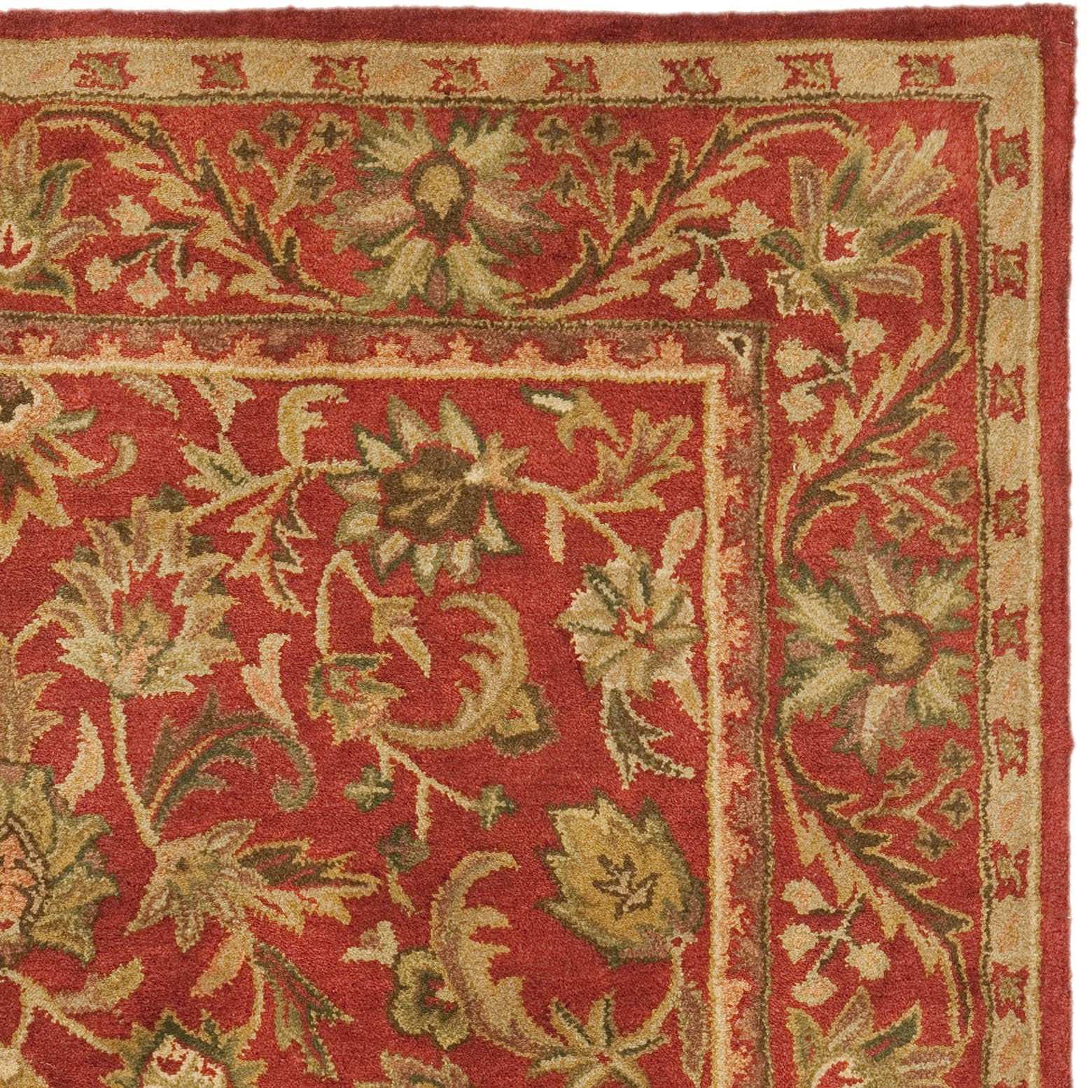 SAFAVIEH Antiquity Collection 5' x 8' Red / Red AT52E Handmade Traditional Oriental Premium Wool Area Rug