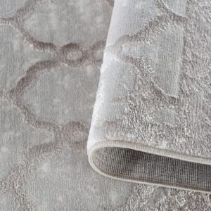 GLORY RUGS Modern Abstract Trellis Area Rug 5x7 Rugs Cream Beige for Home Office Bedroom and Living Room