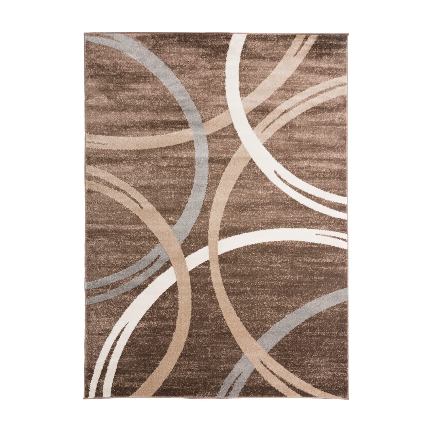 Rugshop Modern Wavy Circles Design Area Rug 3'3" x 5' Brown