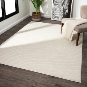 luxe weavers modern geometric wave cream 5x7 area rug