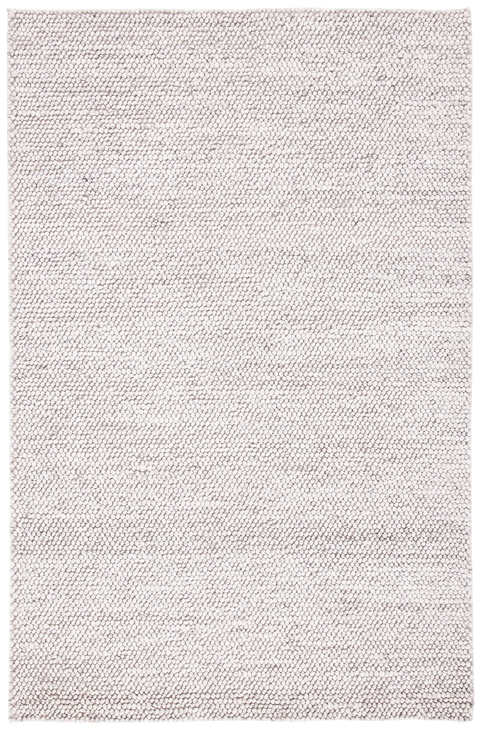 SAFAVIEH Natura Collection Area Rug - 5' x 8', Grey & Ivory, Handmade Wool, Ideal for High Traffic Areas in Living Room, Bedroom (NAT425F)