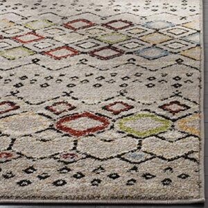 SAFAVIEH Amsterdam Collection Area Rug - 5'1" x 7'6", Ivory & Multi, Moroccan Boho Design, Non-Shedding & Easy Care, Ideal for High Traffic Areas in Living Room, Bedroom (AMS108K)