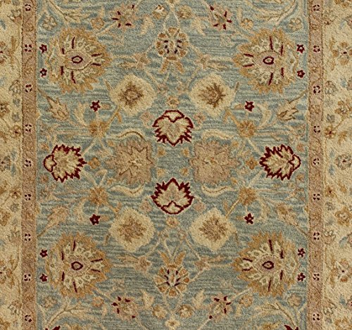 SAFAVIEH Antiquity Collection 5' x 8' Grey Blue / Beige AT822A Handmade Traditional Oriental Premium Wool Area Rug