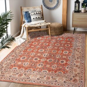 Lbris Area Rug 5x7 Machine Washable Rugs for Living Room Bedroom,Non-Slip Stain-Resistant Large Dining Room Rugs with Rubber Backing,Extra Soft Non Shedding Non Skid Vintage Carpet