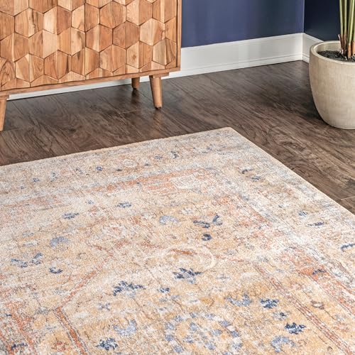 nuLOOM Jacquie Vintage Floral Area Rug - 5x7 Area Rug Transitional Gold/Ivory Rugs for Living Room Bedroom Dining Room Kitchen