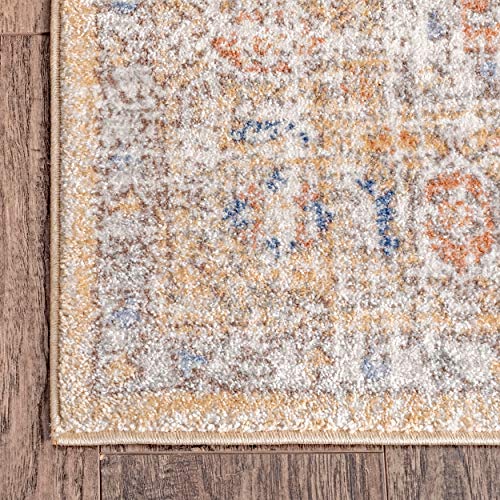 nuLOOM Jacquie Vintage Floral Area Rug - 5x7 Area Rug Transitional Gold/Ivory Rugs for Living Room Bedroom Dining Room Kitchen