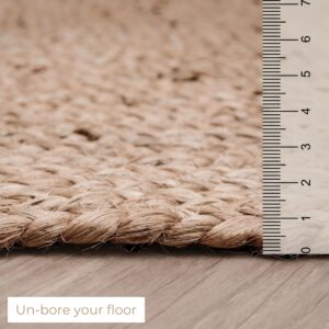 RAJRANG Natural Jute Rug 5 x 8 feet - Vintage Braided Large Area Rug Reversible Rectangular Carpet for Home Decor Natural Fibers, Eco-Friendly Chic Design