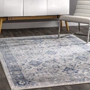 nuloom vintage anaelle area rug, 5' x 8', blue, rectangular, 0.3" thick