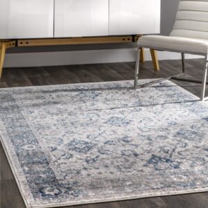 nuLOOM Vintage Anaelle Area Rug, 5' x 8', Blue, Rectangular, 0.3" Thick