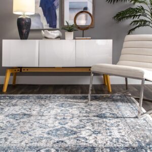 nuLOOM Vintage Anaelle Area Rug, 5' x 8', Blue, Rectangular, 0.3" Thick