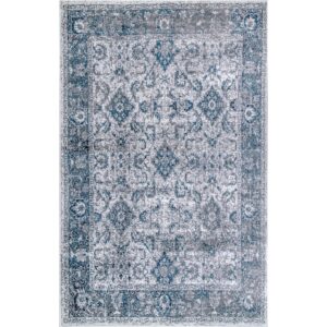 nuLOOM Vintage Anaelle Area Rug, 5' x 8', Blue, Rectangular, 0.3" Thick