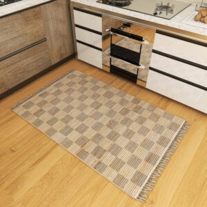 eco crave 3x5 ft jute natural area rug, 100% hand woven rug for indoor front entrance kitchen, bedrooms & bathrooms, low-pile floor carpet, premium quality home decor.