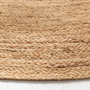 Bedding Craft Jute Rug 4 ft,Hand Woven Rug,Round Natural Yarn, Rustic Vintage Beige Braided Reversible Rug, Eco Friendly Rugs for Bedroom, Kitchen, Living Room