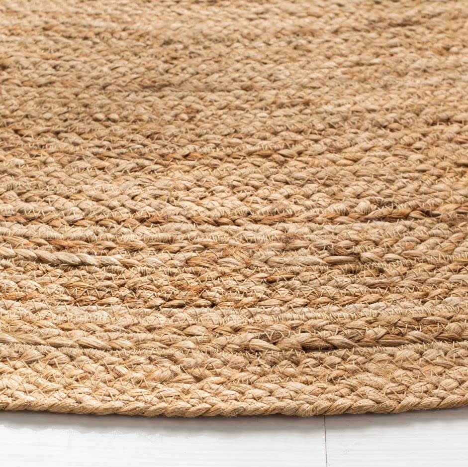 Bedding Craft Jute Rug 4 ft,Hand Woven Rug,Round Natural Yarn, Rustic Vintage Beige Braided Reversible Rug, Eco Friendly Rugs for Bedroom, Kitchen, Living Room