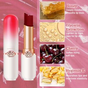 BINGBRUSH 2Pcs Color Changing Lipstick Queen,Long Lasting Lip Care Moisturizer Lip Balm Magic Lip Gloss Lip Tint Stain Glossly Makeup Lipstick Set for Women