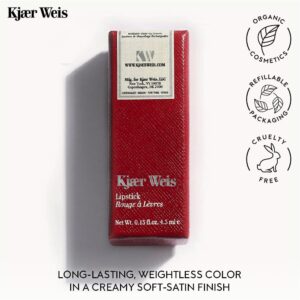 Kjaer Weis Lipstick. Hydrating Nude Lip Color with Soft Satin Finish. Organic, Nourishing Ingredients for Long Lasting Lipstick with Smudge-Proof Wear. Cruelty Free Clean Makeup (Thoughtful Iconic)