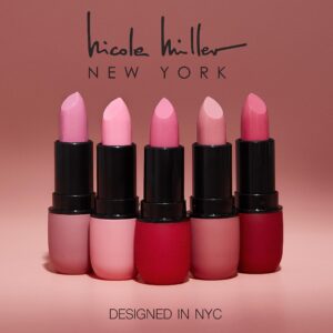 Nicole Miller Matte Lipstick Collection | 5 Piece Set | 5 Lipsticks in Pink Shades for Stunning, Long-lasting