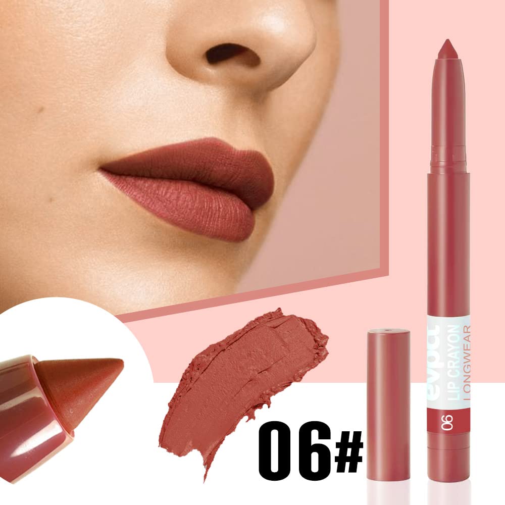 BINGBRUSH 3Pcs Crayon Matte Longwear Lipstick Pack Set,Moisture Smooth Lipliner With Built-in Sharpener Ultimate Lip Crayon for Makeup- Waterproof Velvet Lipgloss Lip Stain