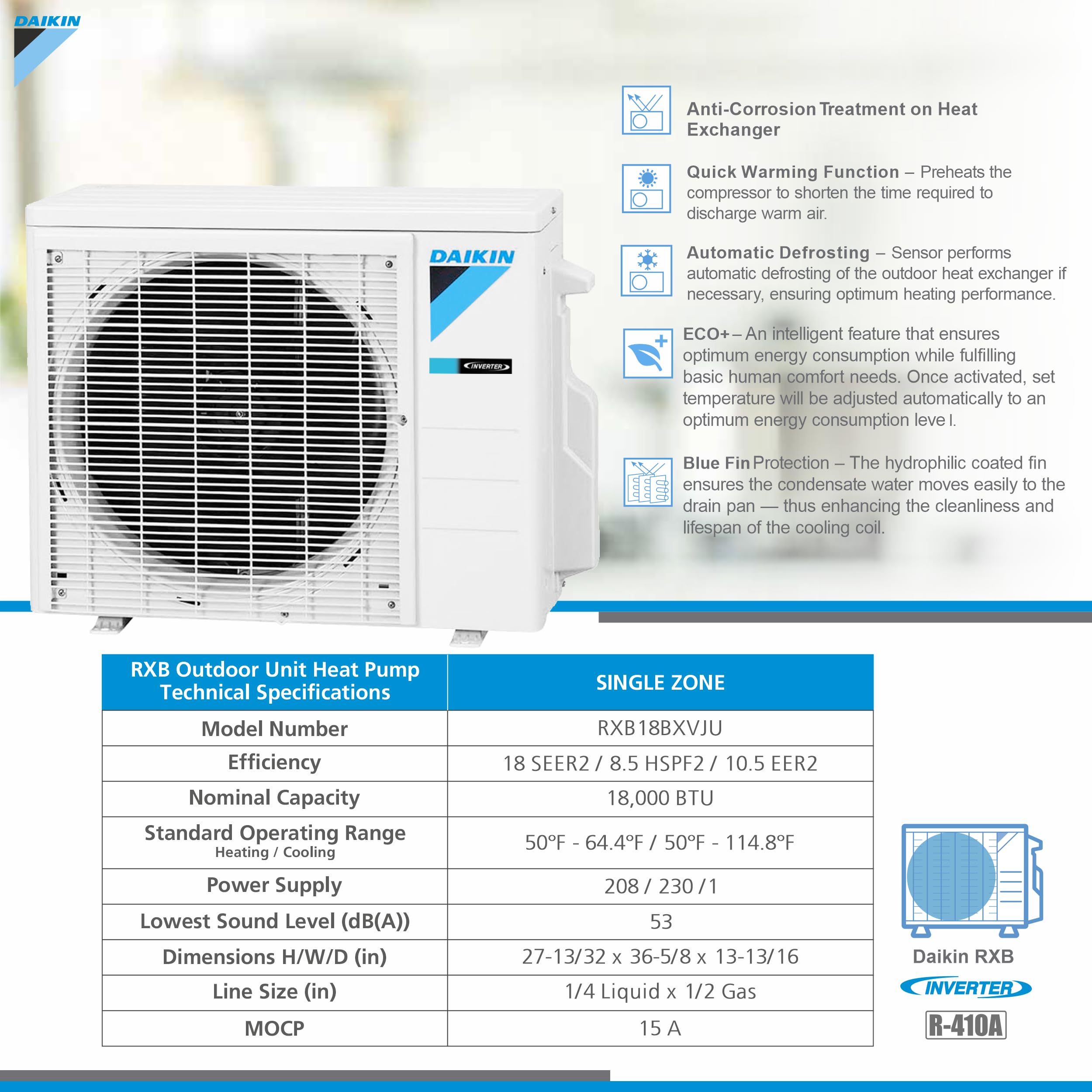 Daikin 18,000 BTU 18 SEER2 Entra Series Ductless Mini Split Heat Pump System w/MAXWELL 16’ Installation Kit and Wall Mounting Bracket (230V)