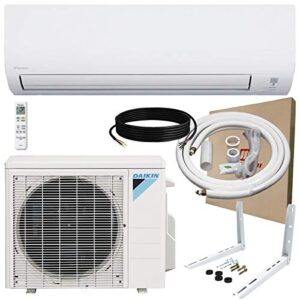 daikin 15,000 btu 20 seer low ambient ductless mini-split inverter air conditioner heat pump system with maxwell installation kit and wall mounting bracket (230 volt) (15,000 btu)